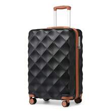 Ultralight ABS+PC Hard Case Bumpy Diamond Carry-On Suitcase With TSA Lock And 4 Spinner Wheels Available In 20" Cabin Size And 24" And 28" Check-In Sizes(1 Pc) - Black-1 - View 13