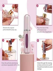 1个可重复灌装的香水喷雾瓶，5毫升容量，可添加不同颜色的液体，便携式旅行香水瓶，适合户外聚会、旅行、露营、跑步、骑行、徒步旅行等活动 - 彩色 - 查看 4