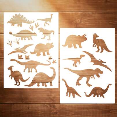 Plantilla de pintura de dinosaurio reutilizable y lavable de gran tamaño, plantilla de dinosaurio, plantilla de manualidades DIY, adecuada para creación artística, pintura, graffiti, fiesta, pintura de vacaciones y talla grande