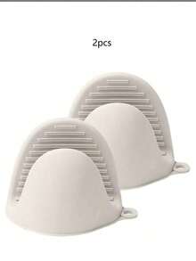 2pcs/Set Heat Resistant Silicone Oven Mitts And Non-Slip Insulated Tongs, Suitable For Baking, Oven, Microwave - Multicolor - View 3