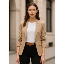 Casual PU Leather Buckle - Camel - View 2
