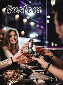 Pulseiras personalizadas para festas, pulseiras elásticas de tecido ideais para aniversários, festivais e eventos. Perfeitas para festas de aniversário de adultos, eventos corporativos e encontros, decoração de festas, casamentos, festas em geral, shows, exposições, artigos para feriados, pulseiras VIP, acessórios para festas de Natal, elegantes e românticas, decoração de outono. - Multicolorido - Ver 6