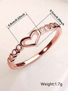 1 chiếc nhẫn vuông thanh lịch dành cho nữ, đính đá Cubic Zirconia, thích hợp làm quà tặng đám cưới, lễ đính hôn, tiệc tùng. - Hoa hồng vàng - Xem 5