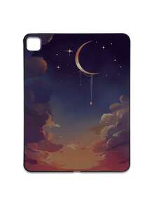 斋月氛围浪漫星空磨砂iPad保护壳，浪漫星空，文学疗愈风格磨砂iPad保护壳，渐变夜空，新月星辰图案iPad保护壳 - 黑色 - 查看 28