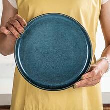 12/16/18pcs Dinnerware Set Reactive Glaze Dinner Set, Blue Dinner Sets for 4 People, Plates And Bowls Set with Dinner Plates, Dessert Plate, Cereal Bowls, Dishwasher And Microwave Safe, Handmade, Holiday Gift - Blau – 12-teilig - Übersicht 11