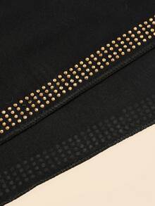 1pc Women's Plain Jersey Soft Headscarf, Casual Arabic Style Long Scarf, Conservative Solid Color Head Wrap, Suitable For Daily Use - Black - View 2