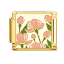 1件装花卉系列模块化手链，包含花朵元素，可DIY互换设计，都市休闲风格，圣诞节和万圣节必备单品，秋季色调，本土风情，实用时尚，充满圣诞氛围，魅力十足，不锈钢材质，圣诞装饰，秋季办公室穿搭，派对穿搭指南，圣诞礼物，圣诞家居装饰，优雅黑色风格