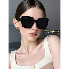 1pc Fashionable Unisex Oversized Y2k Fashion Glasses For Summer Beach Vintage Shades Accessories Beach Accessories Glasses Shadesy2kfestival - Đen 2 - Xem 6