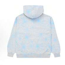 SP5DER Men Women Unisex Hoodies, Novelty Spider Print Graphic Hooded Pullover Sweatshirt With Pocket - Màu xanh nhạt - Xem 2