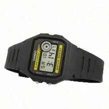 Casio 卡西欧男士运动休闲手表，计时功能，圆形表盘，硅胶表带，石英机芯，适合日常运动、户外活动和街头风格佩戴，可作为圣诞礼物、男士配饰和男士生日礼物 - 黃色 黑色 - View 5