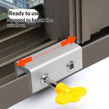 1/2 buc Încuietoare cu clemă limitatoare pentru uși și ferestre din aliaj de aluminiu, design cu cheie în formă de inimă cu pernă de protecție, structură metalică pentru instalare directă fără găurire, potrivită pentru casă, bucătărie, ferestre de birou, uși glisante, dulapuri de dormitor, dulapuri de sală și glisiere pentru mobilă, include accesorii antifurt de protecție - Multicolor - Vizualizare 4