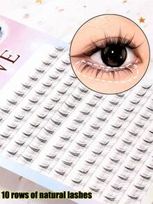 120片D型卷翘单根假睫毛，浓密蓬松，猫眼簇状造型，分段式设计 - 非常适合DIY化妆，新手友好，可重复使用。 - C - 查看 2