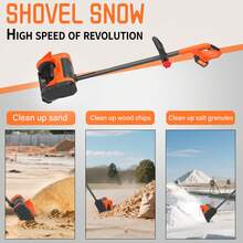 Cordless Snow Shovel, 13" Electric Snow Blower 20V, With 4 Ah Battery And Charger, 300lb/Min Snow Removal, 19FT Throw Distance, Lightweight 12lb For Driveway/Steps/Patio/Sidewalk,Tools For Men - 藍色雙電池 - 查看 2
