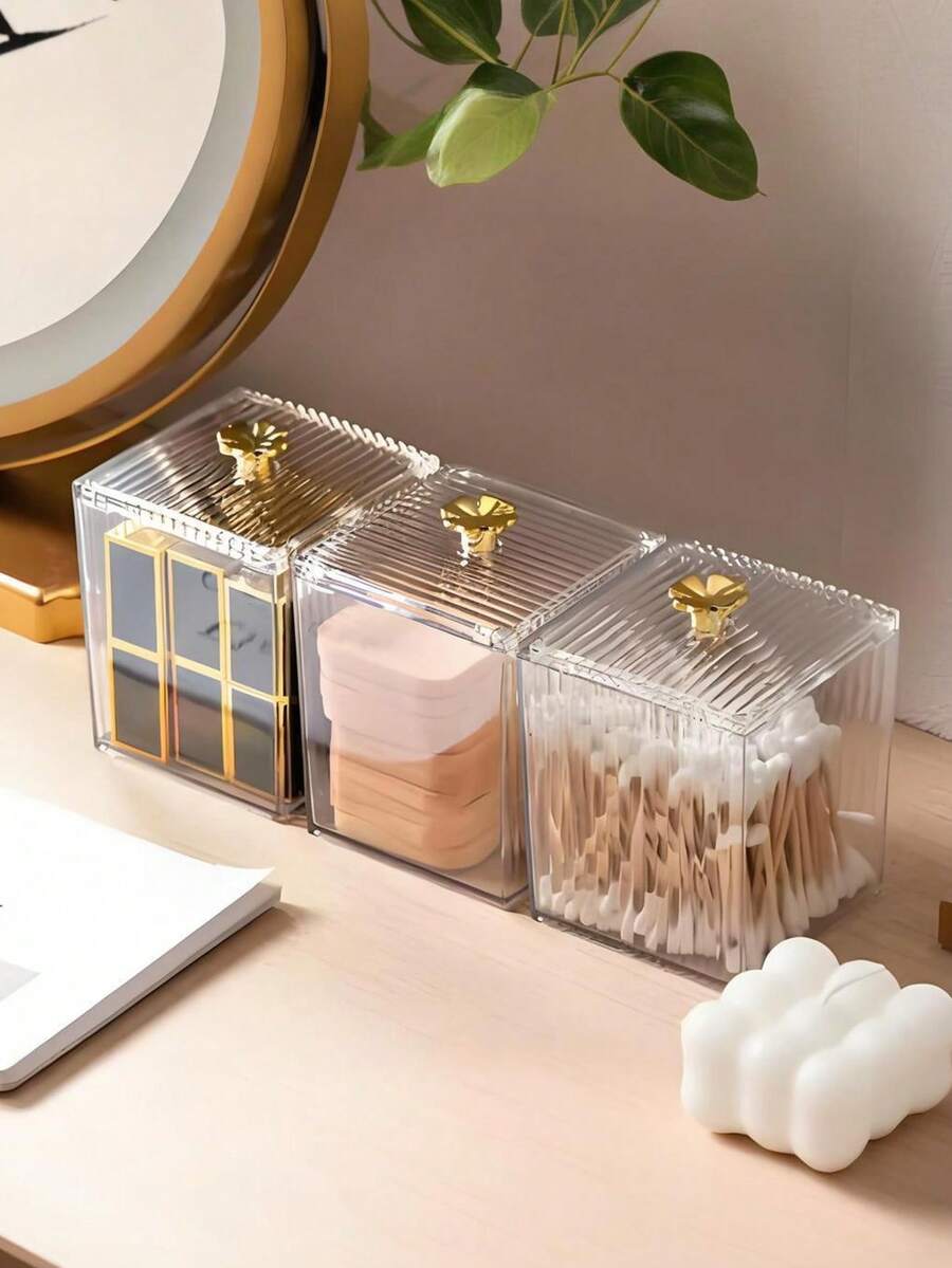 Dust-Proof Makeup Remover Pad With Cover, Lipstick, Makeup Pad, Cotton Signature And Storage Box - Clear - View 1