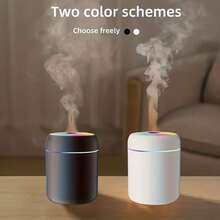 1 Aromatherapy Diffuser And Humidifier | USB Charging, Night Light Color-Changing LED, Multi-Color Ambient Light, Evaporative Humidification, Cold Mist, Plastic Material, Suitable For Vehicles, Bedrooms, Offices - Vibrant Colors & Clean White - View 11