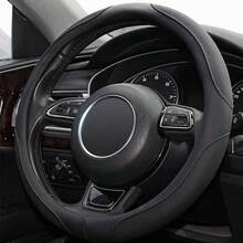 Cubierta protectora del volante antideslizante de microfibra negra universal para todas las estaciones, cubierta del volante de automóviles de seda de hielo, cubierta del volante elástico, cubierta del volante universal de 15 pulgadas - Multicolor - Ver 4