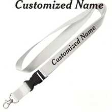 Customizable Personalized Lanyard With Printable Text,Custom Text Work Badge Lanyard, Personalized Lanyards For Id Badges, Name, ID Tag Labels, Keychain & Phone Sport Accessory – Durable Polyester Material In Solid Colors. Ideal For Office Use, Company Branding Promotion, Nurses And Events To Project A Professional - Multicolor - View 5