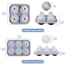 新款3D硅胶运动球冰格 - 足球、篮球、橄榄球、高尔夫球、棒球、网球 - 彩色 - 查看 8