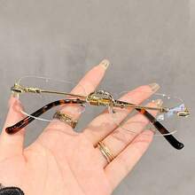 1 件/2 件时尚女士矩形眼镜，装饰性无度数眼镜，适合办公室 - 無色 - 查看 2