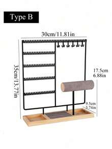 1 pieza Soporte de exhibición de metal de alta gama para collares de moda, estantería de visualización de collares para tienda de joyería, almacenamiento de collares para el hogar, estante colgante para almacenamiento de joyas - Multicolor - Ver 11