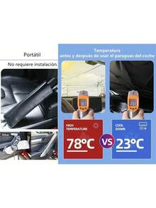 Protector Parabrisa Cubre Sol Coche Parasoles Auto Sombrilla - M - Ver 7