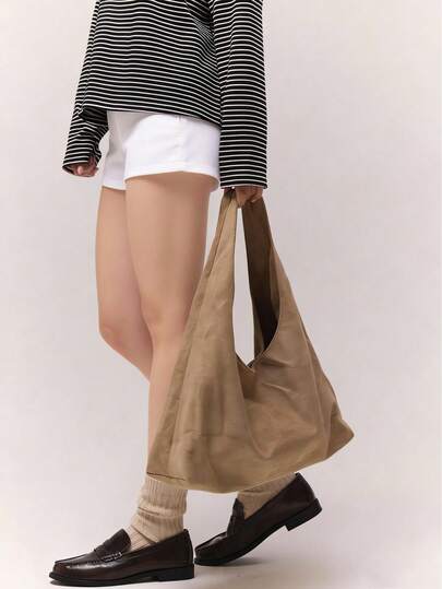 1 件 Low Tea 纯色绒面面料单肩包，女士复古时尚新月形单肩包，顶部单手设计，按扣闭合，适合旅行、购物、约会、女士礼物，非常适合通勤、户外、旅行、徒步旅行和外出