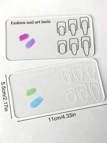 Acrylic Nail Art Training Practice Palette Reusable ,Transparent Thickened Manicure Flower Line Color Drawing Exercise Board Tool, Nail Practice Plate Mancure Training Practice Board - Multicolor - View 8