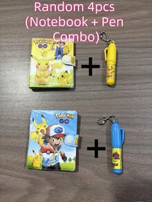 2/4/8pcs Pokemon Pocket Monster Notebook With Pen, Spiral Bound Memo Pad, Student Gift, Suitable For Holidays, Parties, Small Gifts (Pen And Notebook Are Random Combination) - Multicolor - View 8