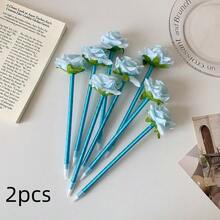 玫瑰花圆珠笔，人造玫瑰签名笔，玫瑰花中性笔，教师节礼物，办公学习用品，返校必备 - 彩色 - 查看 19