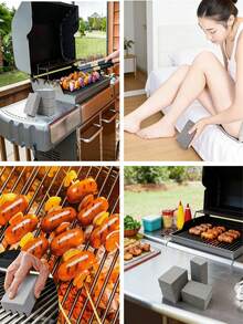 Volcanic Stone Cleaning Brush - Effective For Kitchen Cleaning, Also Suitable For Toilet Cleaning, Bathroom & Bathtub Cleaning, Christmas & New Year Cleaning, Barbecue Tool Cleaning, Outdoor Camping And Picnic - Light Grey - View 10