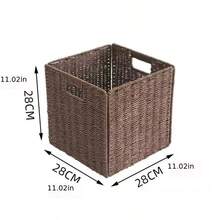 1 chiếc giỏ đựng đồ đa năng cỡ lớn đan thủ công, thích hợp cho phòng khách, phòng ngủ, nhà bếp, ký túc xá, văn phòng, dùng làm hộp đựng mỹ phẩm, hộp đựng đồ, giỏ, đồ sắp xếp, đồ dùng trong phòng, thùng rác, giỏ quà, hộp quà, giỏ quà tặng, tủ treo tường, trang trí nhà cửa, phụ kiện nhà bếp. - Nhiều màu - Xem 9