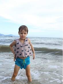 儿童游泳背心，泳衣，学习训练游泳背心，适合海滩和泳池使用 - 彩色 - 查看 11