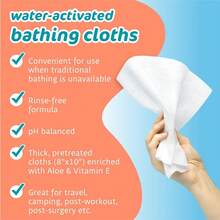 Water Activated Bathing Cloths Rinse Free XL Adult Body Wipes For Elderly Hospice And Camping - 1 - Xem 4