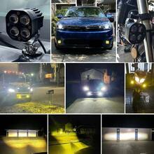 40W Square Clover LED Pods, Yellow & White Hi/Lo Beam, Waterproof Off-Road Lights For Cars Motorcycles SUVs UTVs - 1pcs Dual Color LED Pods, Hi/Lo Beam - View 9