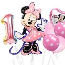 7pcs Theme Birthday Balloon Set, Includes Shaped Foil Balloons, Gradient Number Foil Balloons, Heart Decorative Balloons, Background Decoration, Suitable For Birthday Party, Theme Party - Multicolor - View 11