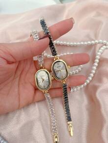 女士手链手表，粉色水晶石英表，适合日常佩戴、开学季、情人节礼物 - 均碼 - 查看 7