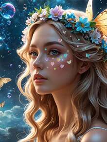 1pc Colorful 3D Glitter Rhinestone Sticker, Suitable For Carnival, Music Festival, Wedding Season, Dance Performance, DIY, Bridal Bridesmaid Face Jewelry Sticker, Colorful Butterfly Princess, 3D Butterfly, Flat Colorful Butterfly, Colorful Water Drop Rhinestone - Multicolor - View 3