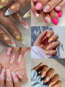 30 miếng dán móng tay hình hoa nhiều màu sắc, hình hoa cúc 3D tự dính, thích hợp cho Ngày Valentine, Đám cưới, Mùa xuân/Hè, trang trí móng tay hình hoa dễ thương cho phụ nữ và bé gái (30 miếng/10 miếng) Dụng cụ làm móng - Nhiều màu - Xem 5