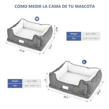RED Cama para Perro Mediano Suave y elástico Cama ortopedica para Perros Antideizante y Lavable Sofá para Mascotas 21.6"*17.7"*10.2" - Medio - Ver 5