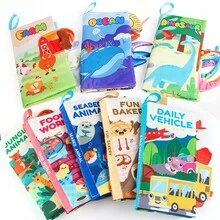 适合幼儿的动物尾巴布书，带发声纸，感官学习玩具，适合1岁以上宝宝，柔软的布书玩具，送给男宝宝和女宝宝的礼物 - 彩色 - 查看 5