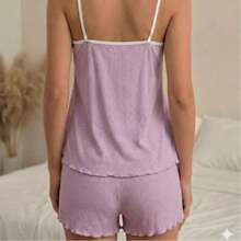 Lilac Ribbed Lace Babydoll - Lila Púrpura - Ver 2