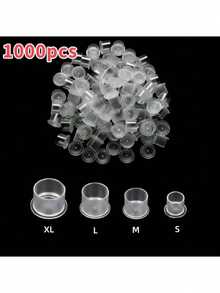 JellyfishPro Disposable Tattoo Ink Cups With Base (100/500/1000 Pieces), Tattoo Supplies, Tattoo Kits - Clear - View 3