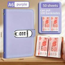 1个带透明钞票口袋的密码保护现金收纳钱包 - 彩色 - 查看 4