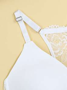 1pc Plus Size Lace Front Closure Bra, Sexy & Comfortable Plus Size Women Lingerie - White - View 11