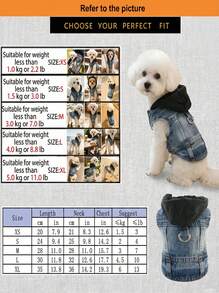 PETSIN 1 件全新连帽背心，适合贵宾犬、比熊犬、泰迪等小型犬，春秋季宠物服装 - 黑色 - 查看 2