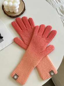 Guantes Invierno Termicos Pantalla Tactil Generos Punto Lana - Guantes de Invierno manoplas de Punto de moda con punos gruesos para Clima frío -decorativos para fiestas, Navidad y año Nuevo, adecuado para senderismo y clima frío de invierno - Rosa - Ver 10