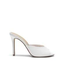 Women High Heels Stiletto Mule Sandals, Sexy Peep Toe Slip On Sandals For Party Dressy Prom Wedding Casual Wearing - 白色 - 查看 7