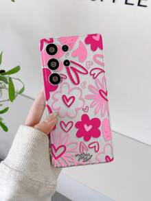 1个心形花朵图案透明软TPU手机壳，防摔防刮防指纹，摄像头开孔精准，兼容三星、Pixel、Infinix、Redmi等品牌手机 - 彩色 - 查看 1