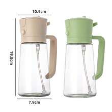2-In-1 Oil Sprayer & Pourer - Non-Stick Glass Auto-Open/Brush For Fat Loss - Multicolor - View 3