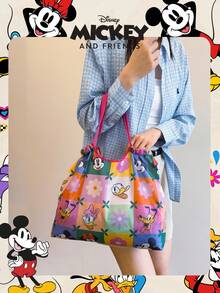 Disney 1 Pc Official Licensed Mickey Mouse Storage Bag Foldable Shopping Bag High-Capacity Tote Bag Drawstring Shoulder Bag Lightweight Handbag Official Licensed - Verifiable For Lady/Girls/Women Perfect For Daily/Shopping/Going Out - Multicolor - View 7